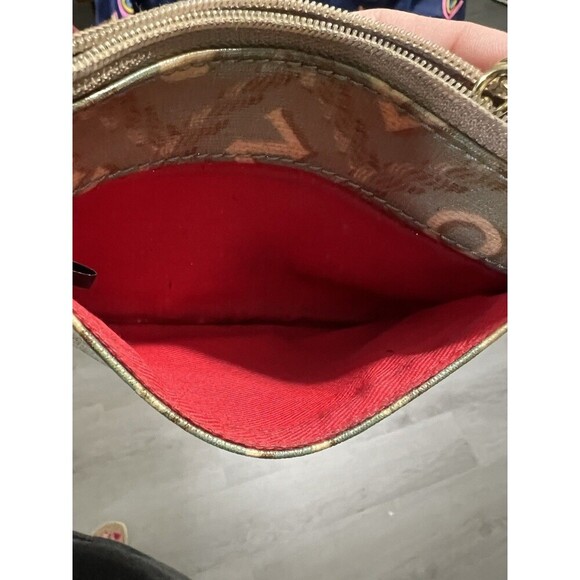 Dooney And Bourke Coin Purse Wallet Green & Tan W/ Keychain & Charm Vintage - Picture 6 of 6